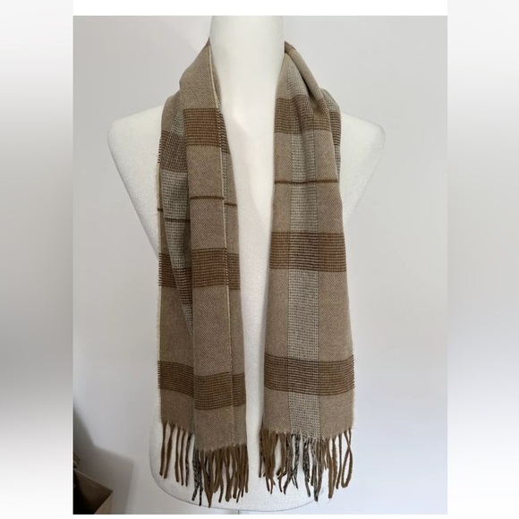 CHRISTIAN DIOR Monsieur Cashmaire Scarf with Fringe  11”x48” *D9 - Picture 1 of 2